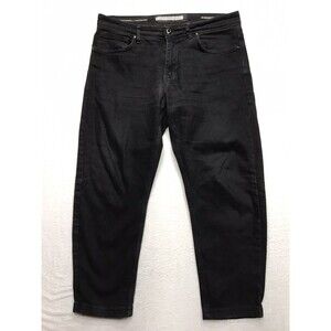 JACOB COHEN 3418 Crop Jean Men 34x25 Black Hand Made Tailored Designer ITALY